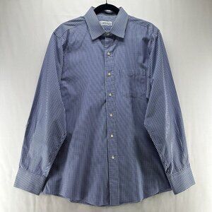 Ratio/Clothing Shirt Mens Size L Gingham Button Down Long Sleeve Cotton Blue